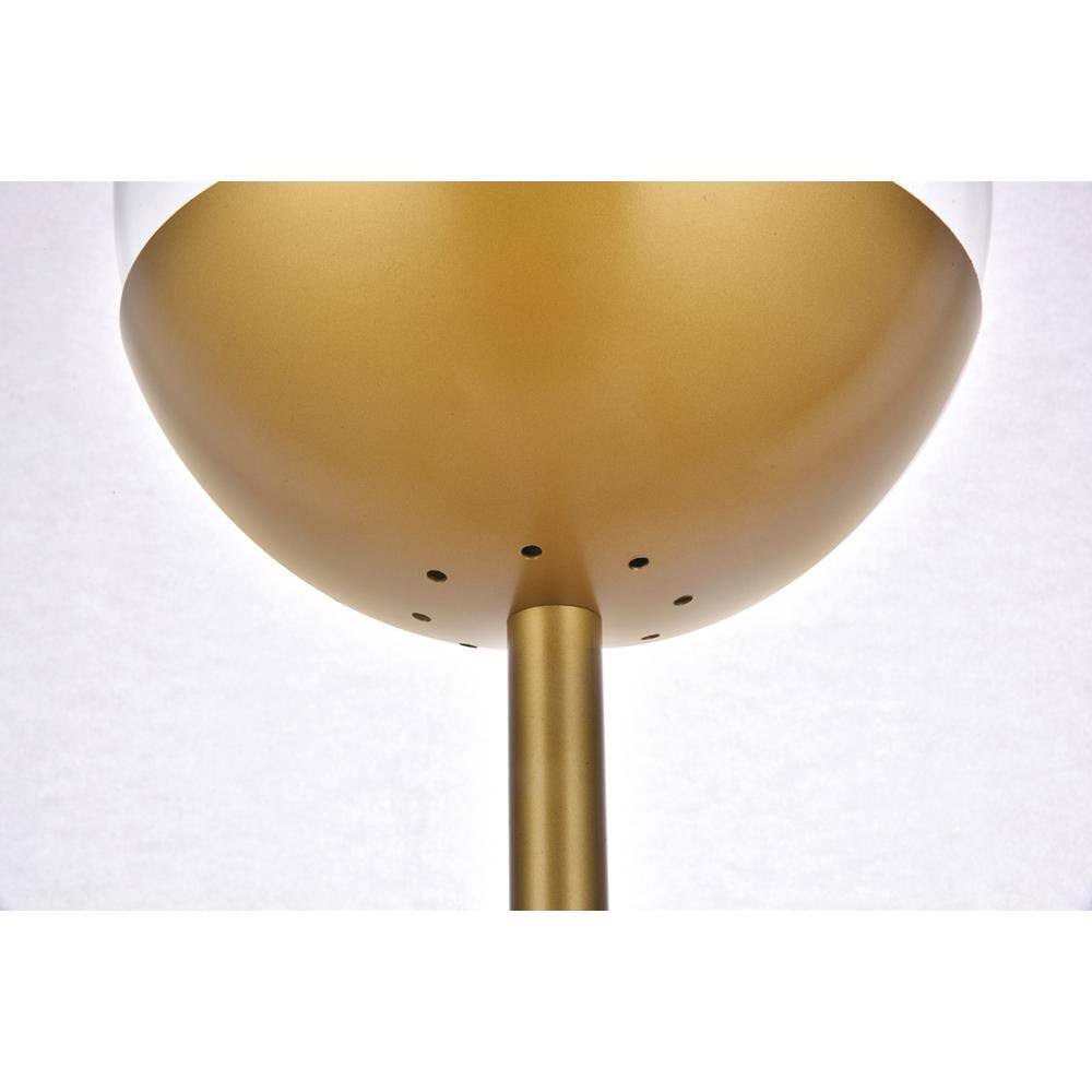 Left. Living District - Eclipse 1 Light Brass Floor Lamp With Clear Glass - Brass And Clear.