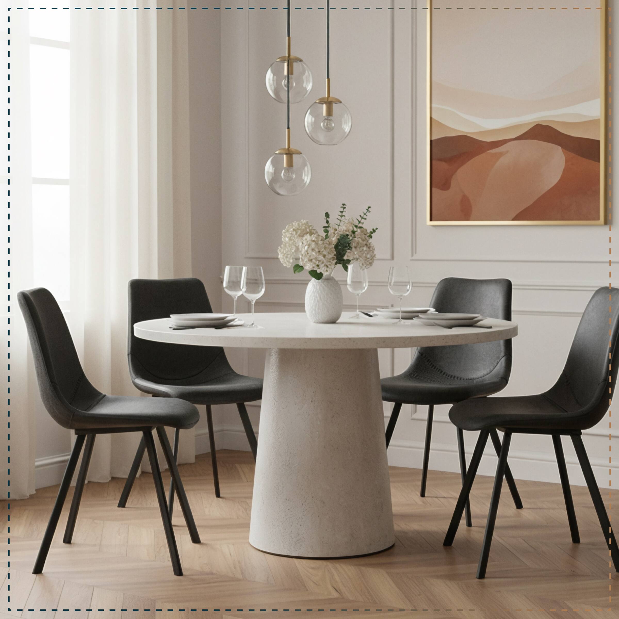 Angle. LeisureMod - Markley 4-PCS Mid-Century Modern Leather Upholstered Desk Chair for Kitchen, Dining & Office - Charcoal Black.
