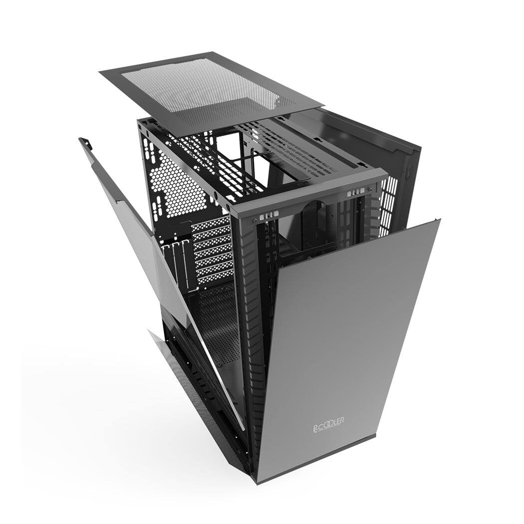 Alt View 1. PCCOOLER - MASTER IE200S MESH BK EATX Tempered Glass Mesh Gaming Computer Case - Black.
