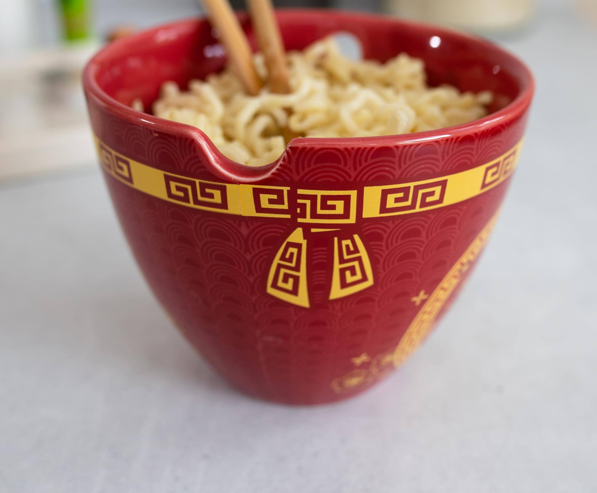 Alt View 10. Boom Trendz - Year Of The Dragon Chinese Zodiac 16-Ounce Ramen Bowl and Chopstick Set - Red.