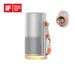 XGIMI - MoGo 4 1080p Portable Projector, Google TV/Netflix, 360° Stand, 2.5-Hour Battery, Dual 6W Harman Kardon - Silver