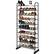 Alt View 18. Costway - 10-Tier Shoe Rack Space-saving Shoe Organizer W/Metal Frame Shoe Tower - black.