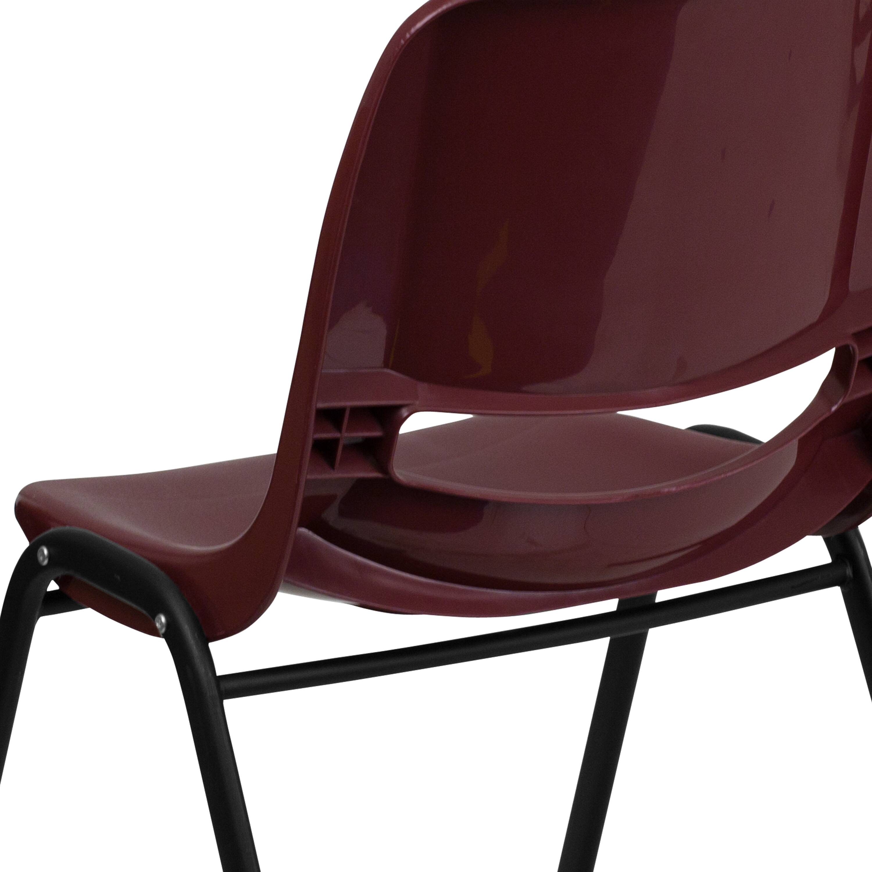 Alt View 9. Emma + Oliver - Ergonomic Shell Student Stack Chair - Classroom Chair / Office Guest Chair - Burgundy.
