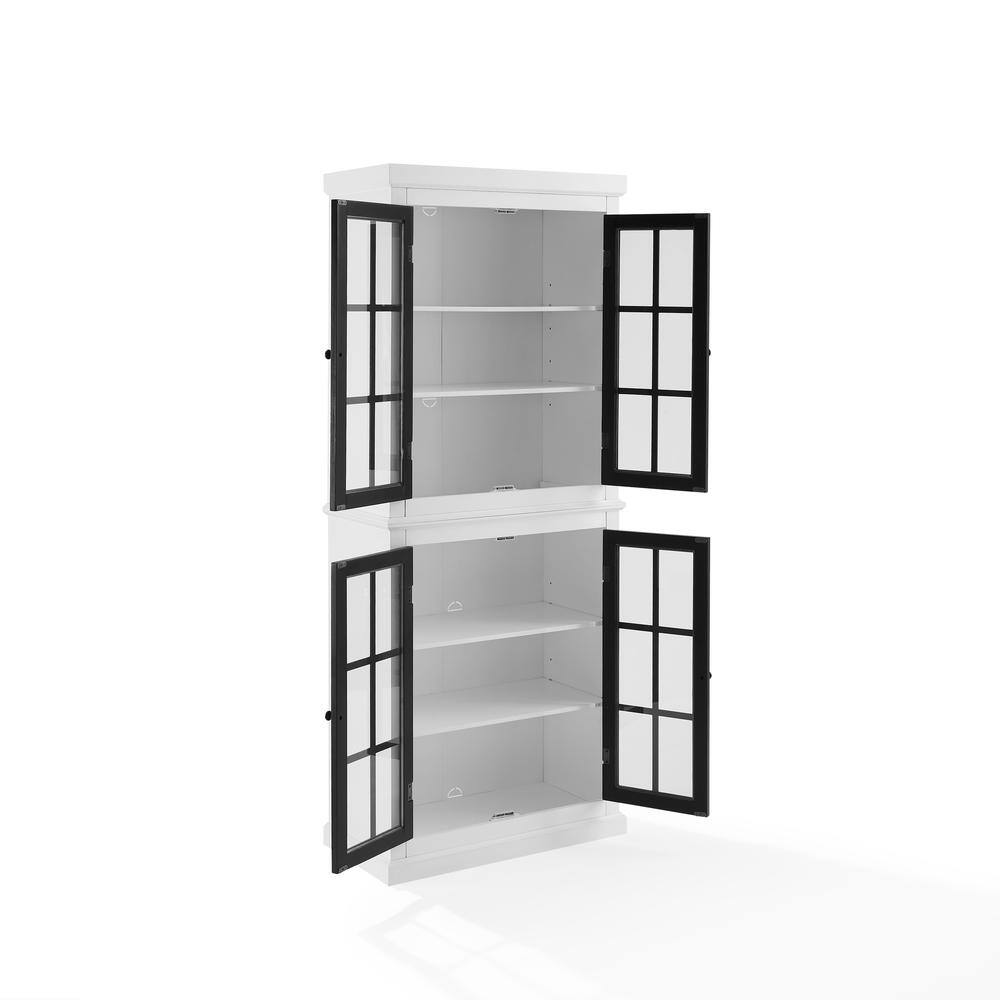 Back. Crosley Furniture - Cecily Tall Kitchen Storage Pantry - 2 Stackable Pantries - White.