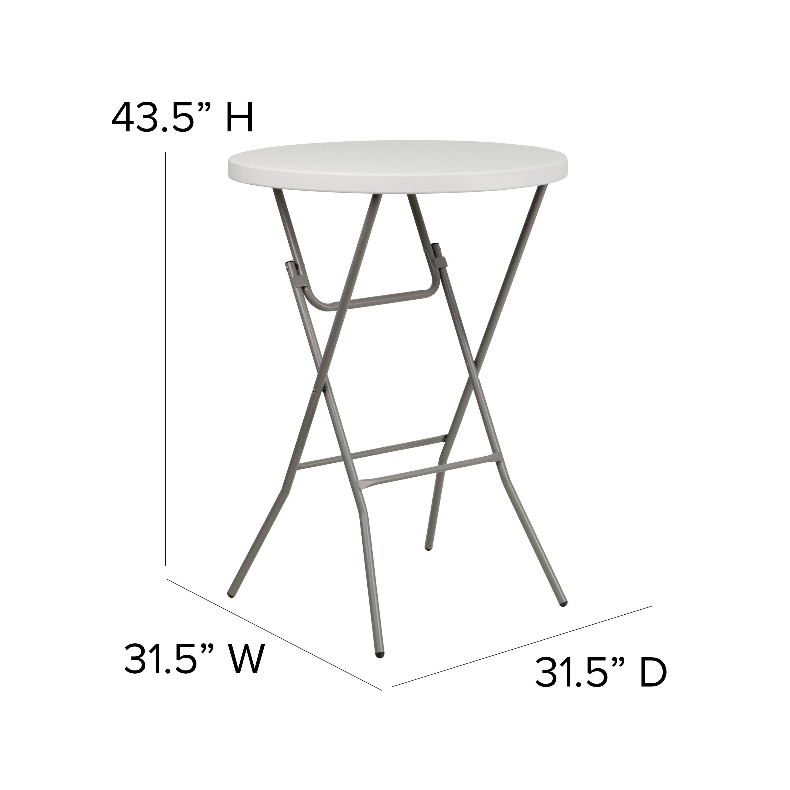 43.5" H  
31.5" W  
31.5" D