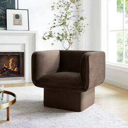 Tate Performance Velvet Accent Chair by Modway - Chocolate Brown