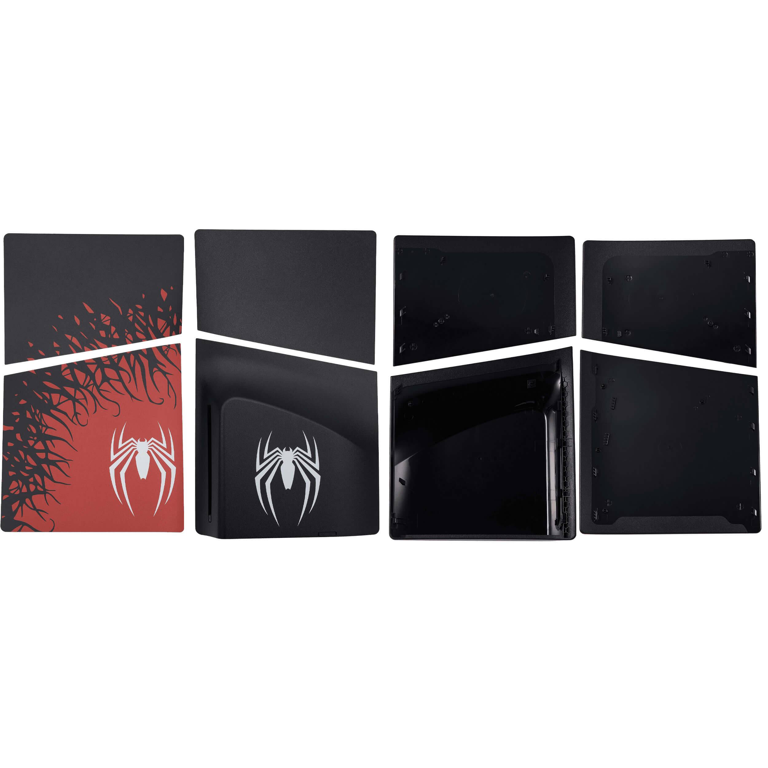 Alt View 3. MobileSentrix - Spider-Man - PlayStation 5 Slim Disc Edition Compatible Console Faceplate Covers - Black/Red.