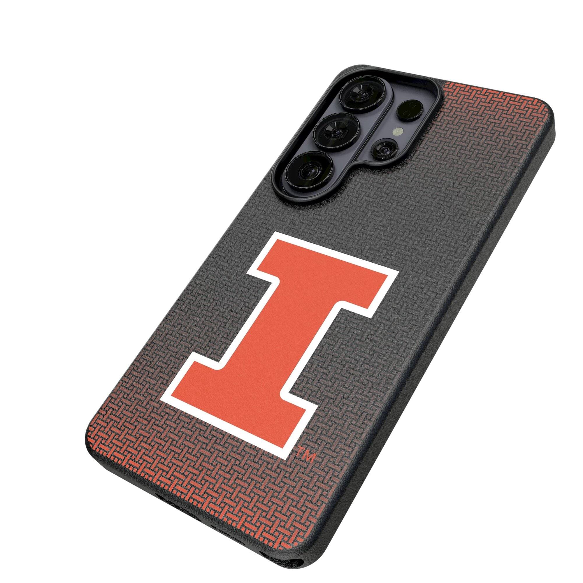 Alt View 1. Keyscaper - Illinois Fighting Illini Linen Galaxy Magnetic Bump Case - S25 Ultra - Black.