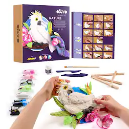 OKTO - 3D Creative Air Dry Clay Kit Cockatoo, 11.4" x 11.4"