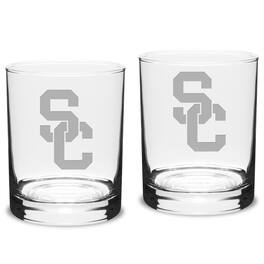 Jardine - USC Trojans 2-Piece 14oz. Classic Double Old-Fashioned Glass Set - Multicolor