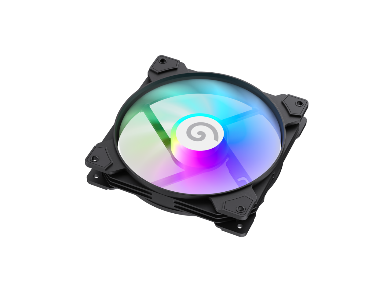 Alt View 3. GAMEMAX - GAMEMAX FN14A-S5, 120mm White frame ARGB Fan - High-Performance Cooling Fan for PC Case Addressable RGB LED Case Fan - White.