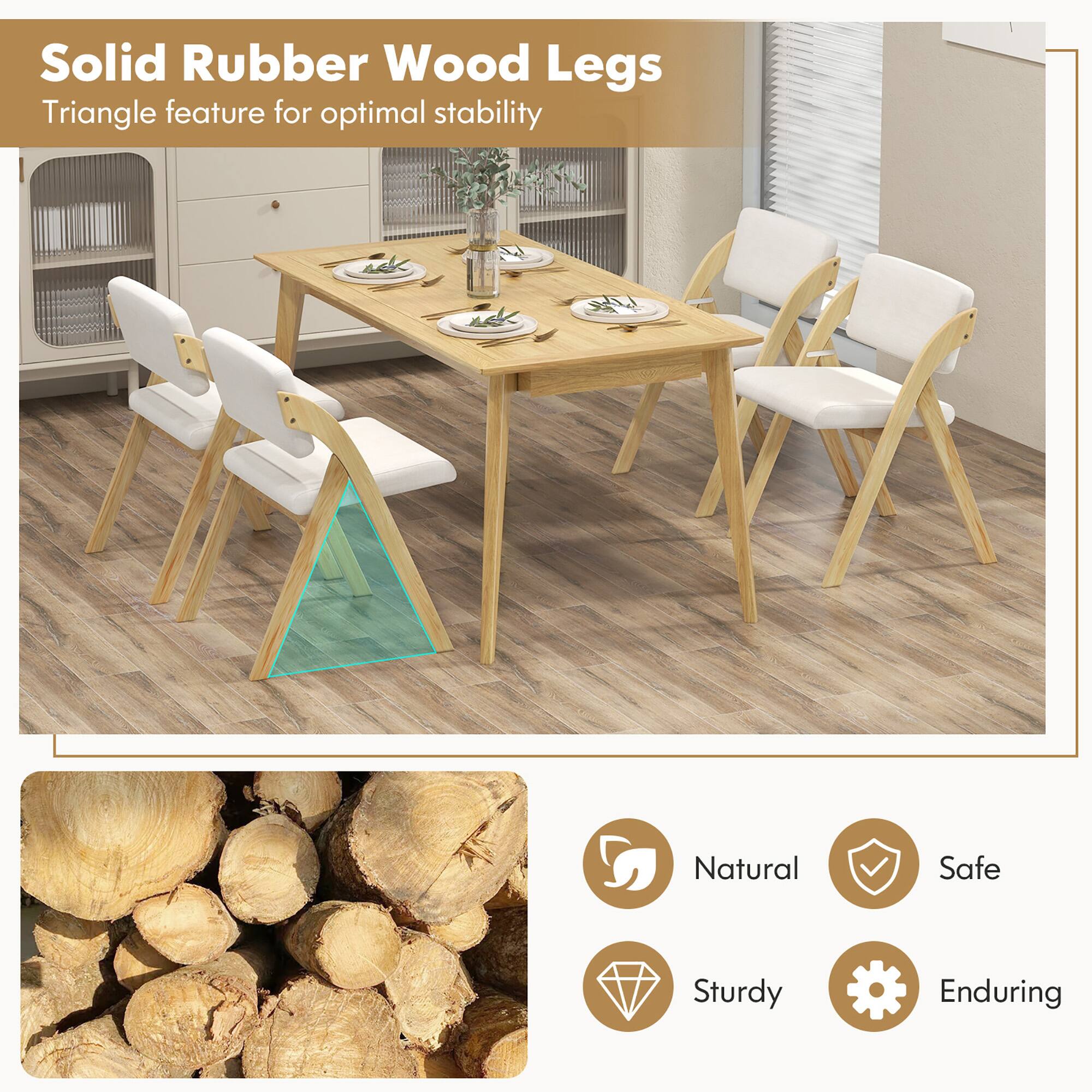 Solid Rubber Wood Legs  
Triangle feature for optimal stability  

Natural  
Safe  
Sturdy  
Enduring