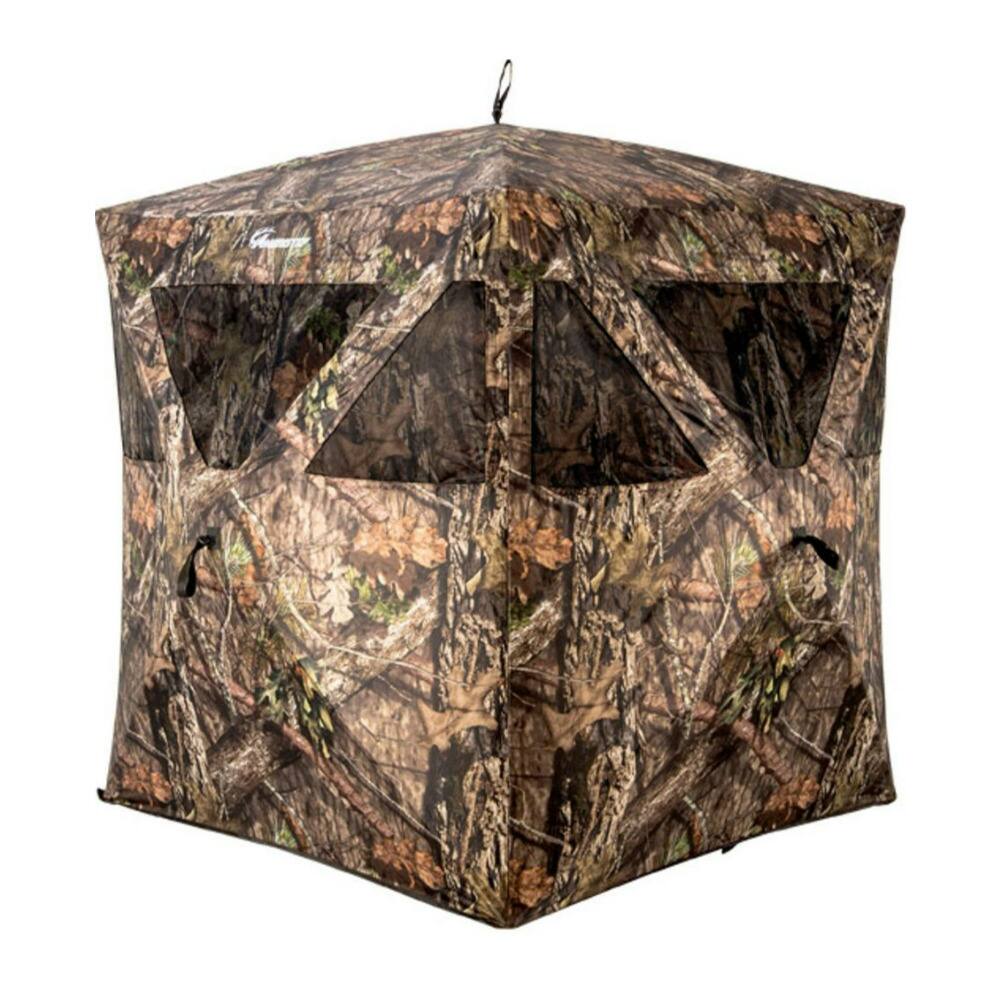 Front. Ameristep - Ameristep Care Taker Mossy Oak Small Ground Blind with Rugged Spider Hub Frame - Black.