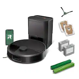iRobot - Roomba 705 Vacuum + AutoEmpty Dock - Extreme Power-Lifting Suction, Anti-Tangle Dual Rubber Brushes, Self Empties, LiDAR - Black