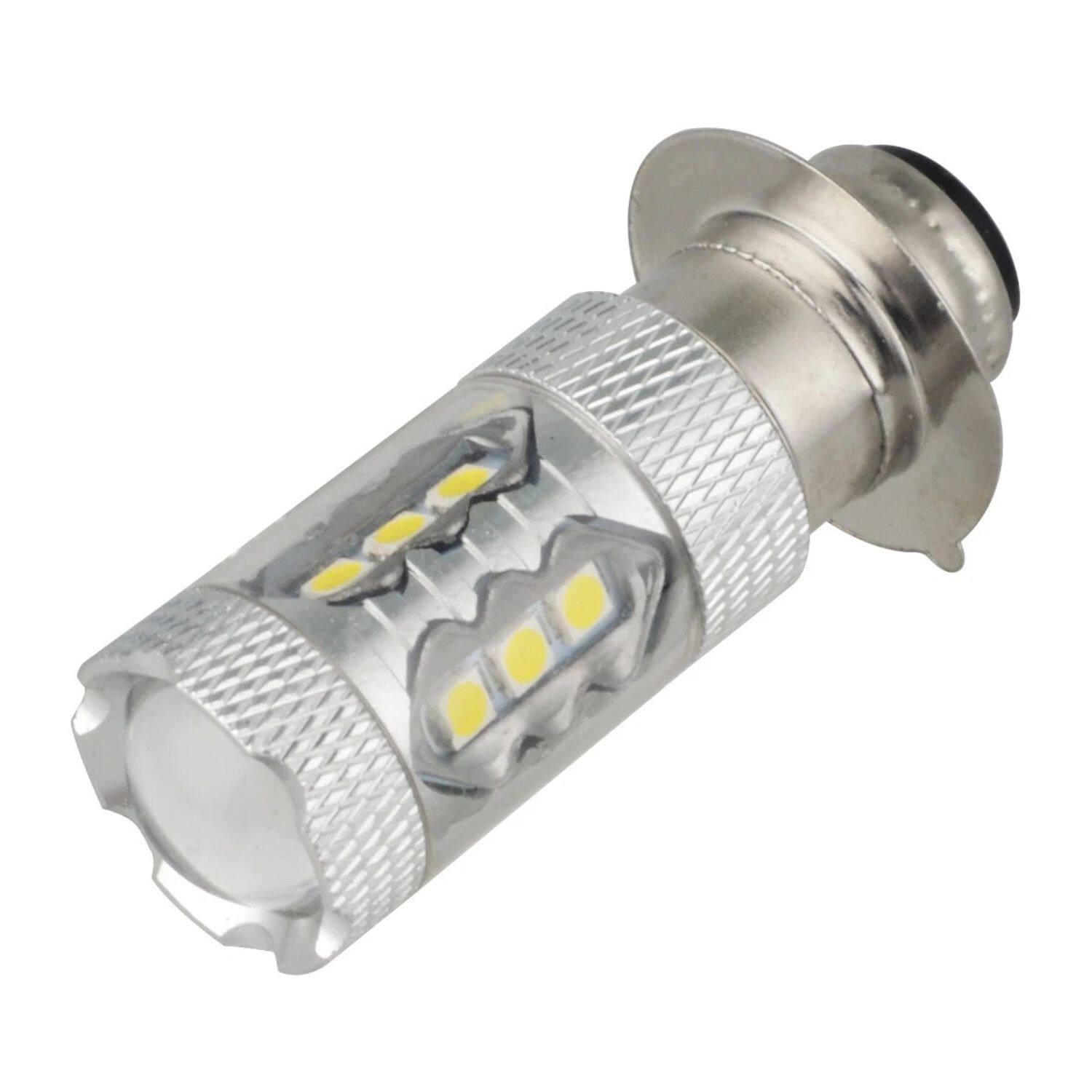 Left. Home Collection - 4× H6 LED Headlight Bulbs – White 6000K Lights for Yamaha YFZ450R, Rhino 700, Raptor YFM660.