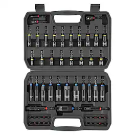 VEVOR - Master Magnetic Impact Nut Driver Set 55PCS, Metric & SAE Sizes, with Socket Adapters, Bit Holder, Wing Nut Driver - Black