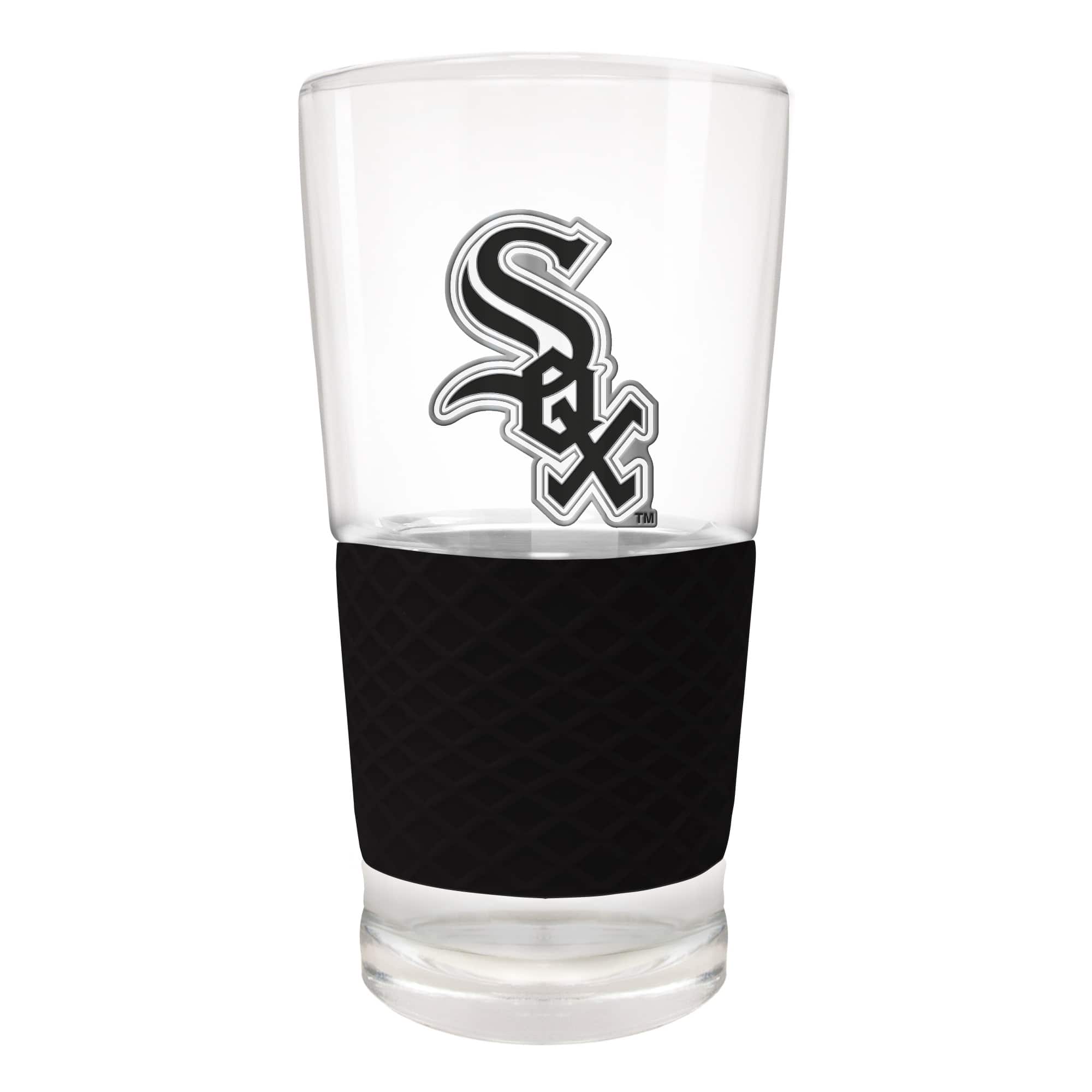 Front. Great American Products - Chicago White Sox 22oz. Pilsner Glass with Silicone Grip - Black.
