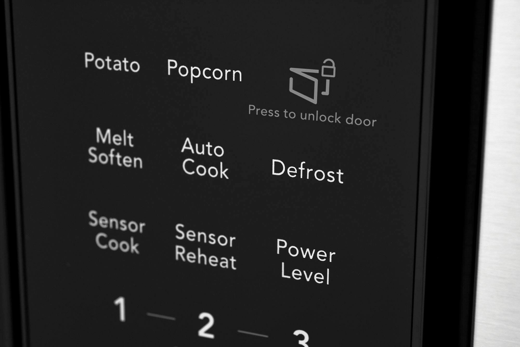 Potato, Popcorn, Melt, Auto Soften Cook, Defrost, Sensor Cook, Power Reheat Level 1 - 2 - 3