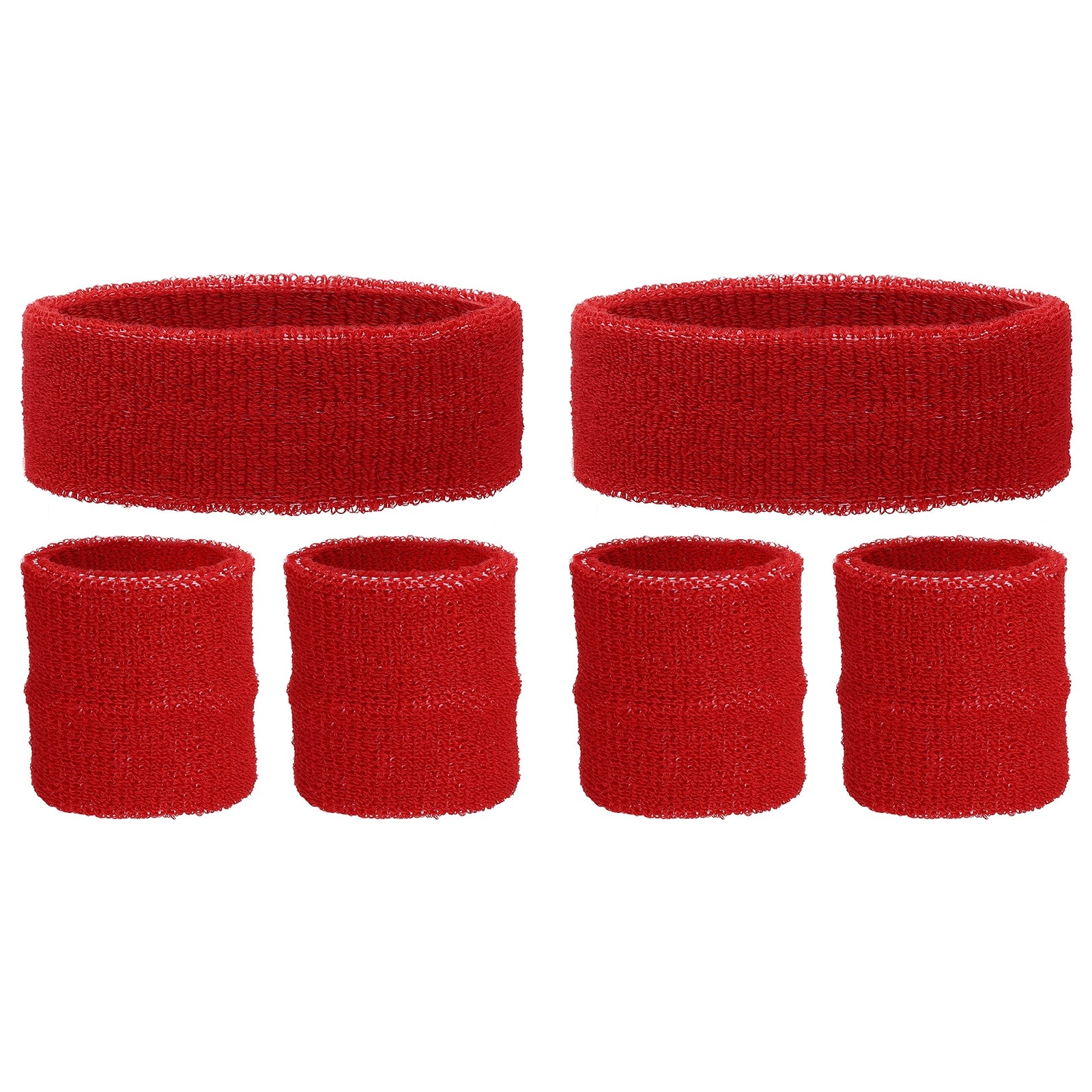 Unique Bargains - Sweatband Set, 2pcs Headband + 4pcs Wristbands Moisture Wicking Breathable Athletic Bands 6pcs for Sports - Red price history on PriceWatchPro