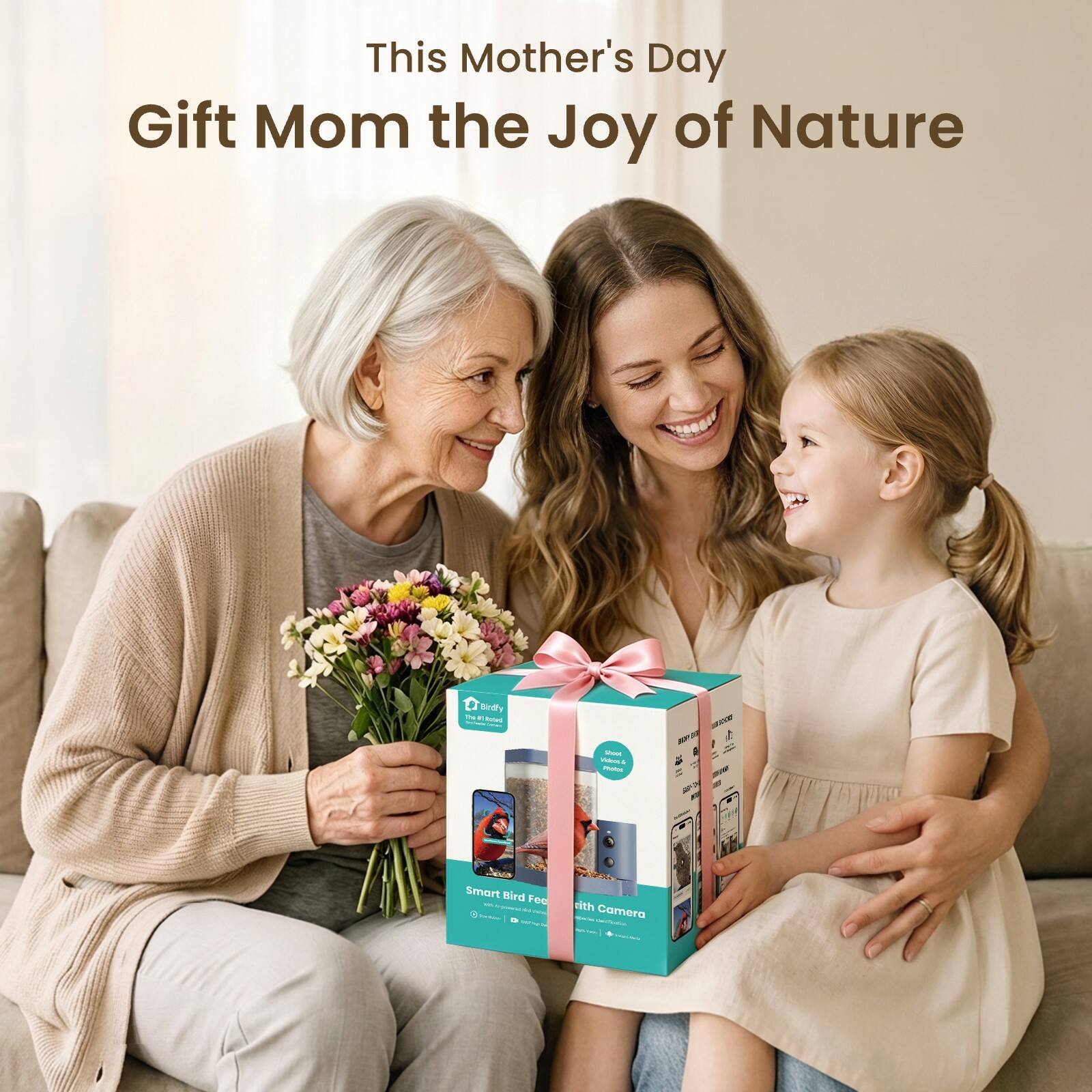 This Mother's Day  
Gift Mom the Joy of Nature  

Birdfy  
Smart Bird Feeder with Camera