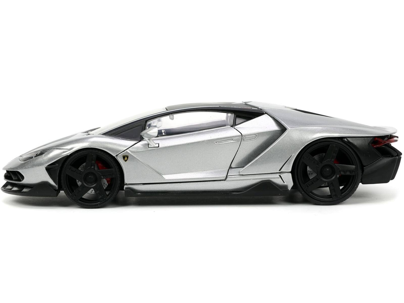 Alt View 2. Jada - Lamborghini Centenario Gray Metallic with Black Top "Hyper-Spec" Series 1/24 Diecast Model Car by Jada.