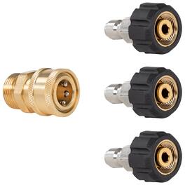 Westinghouse - Heavy-Duty, M22-14MM Quick-Connect 4-Piece Kit for Pressure Washer Gun to Pressure Washer Hose - Black