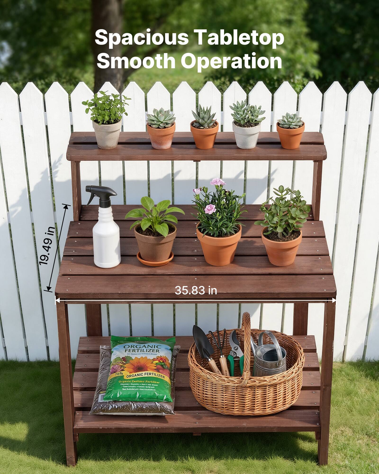Spacious Tabletop Smooth Operation in 19.49 x 35.83 in | ORGANIC FERTILIZER - 0% ORGANIC FERTILIZER