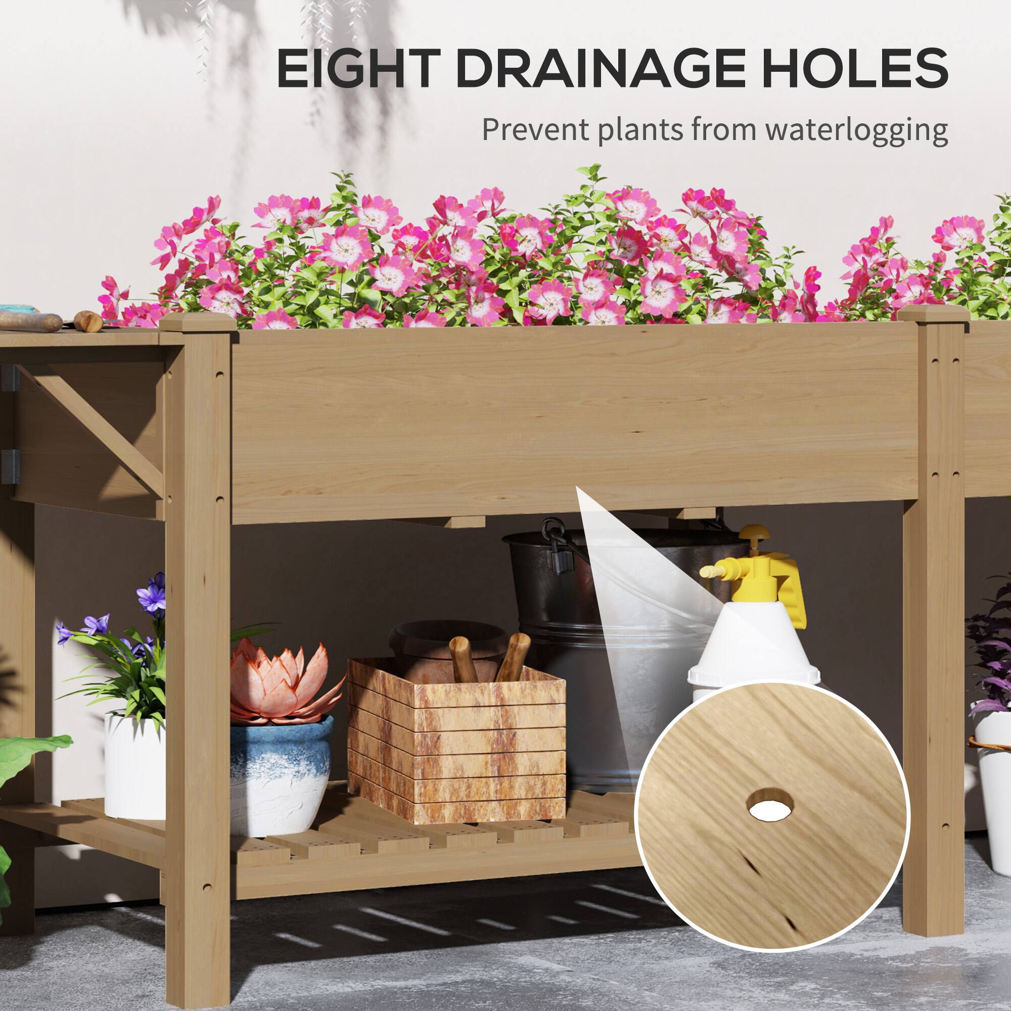 EIGHT DRAINAGE HOLES  
Prevent plants from waterlogging