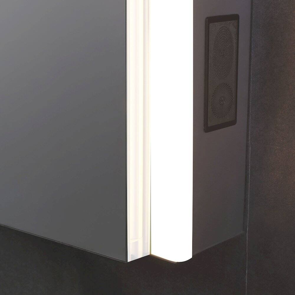 Alt View 1. Alfi - 24" x 32" Single Door LED Light Bluetooth Medicine Cabinet - Gray.