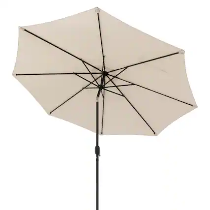 Front. Mondawe - 10 Feet Outdoor Patio Umbrella with Tilt Adjustment and Crank - Beige.