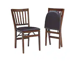 Stakmore - School House Folding Chair, Espresso Frame with Espresso Bonded Leather - Espresso Finish