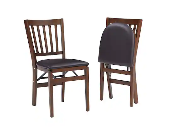 Front. Stakmore - Stakmore School House Folding Chair, Espresso Frame with Espresso Bonded Leather - Espresso Finish.