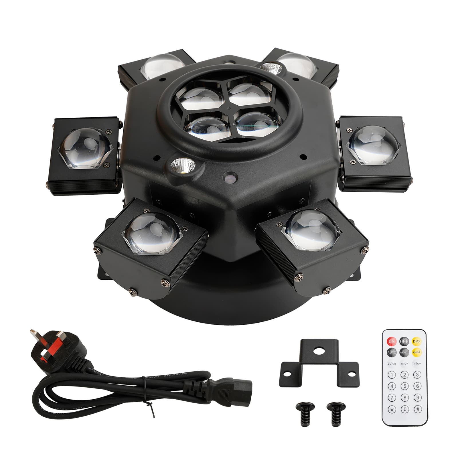 Topteng - 10x10W RGBW Moving Head Beam Light with Laser - 50mW R/G Laser, DMX512, 4 Control Modes for Stage/Disco/DJ