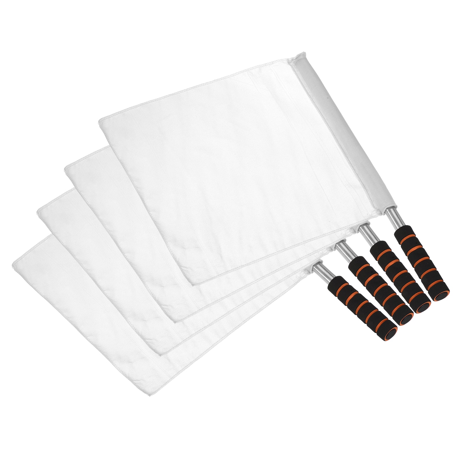 Unique Bargains - Referee Flag, 4pcs Stainless Steel Pole Sponge Handle for Football/Soccer/Track & Field Linesman Command Signal - White price history on PriceWatchPro