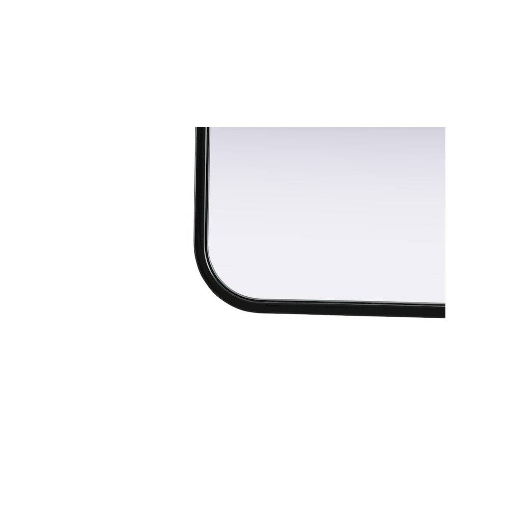 Back. Elegant Decor - Contour Metal Rectangle Mirror 27x36 in Black - Black.