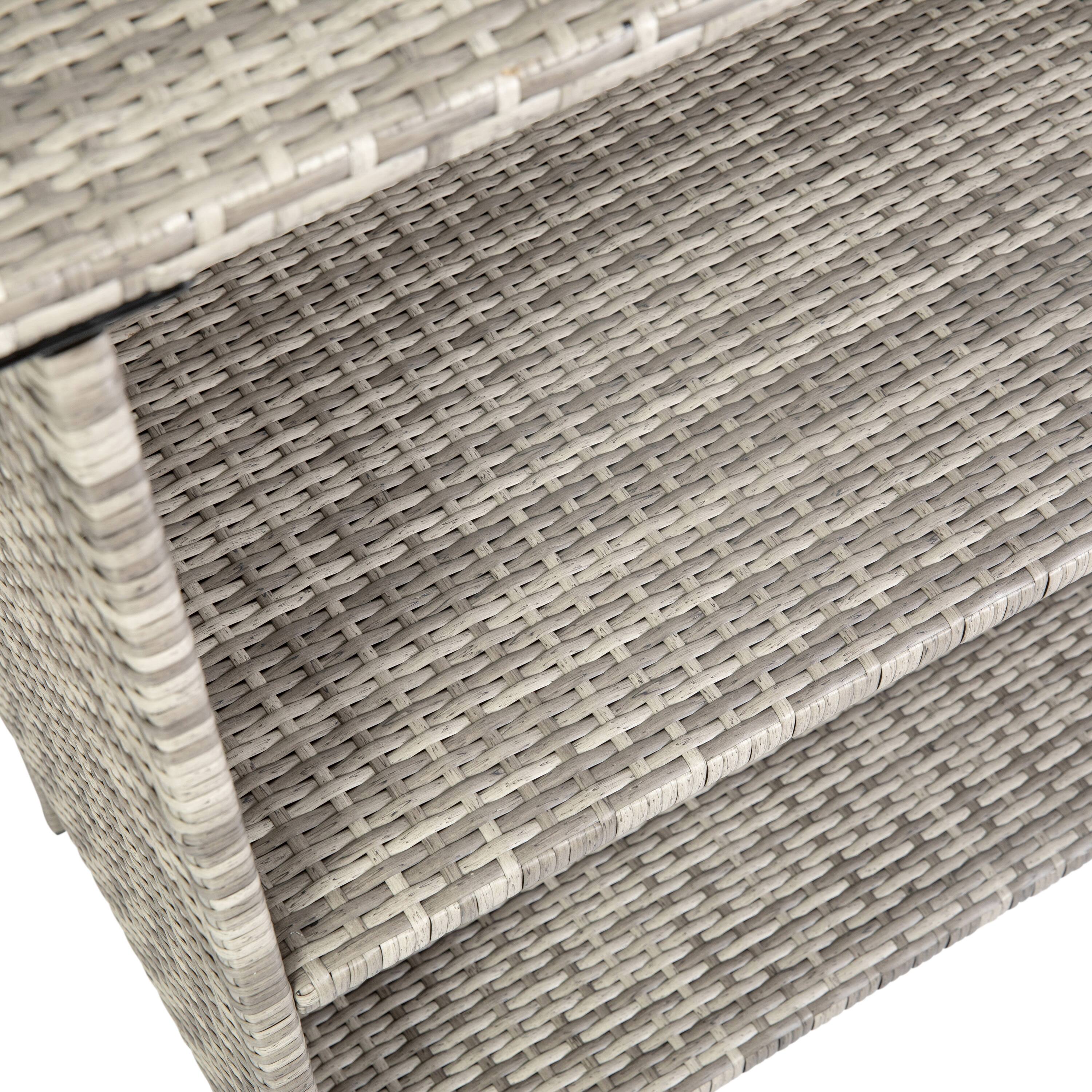Alt View 10. Emma + Oliver - Melfi Wicker Rattan Counter Height Bar Table for Indoor/Outdoor Use with Inner Shelf and Bar Top - Gray.