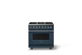 Viking - 36 in. Wide 6 Burner Pro5S 5.6 Cu. Ft. Freestanding Sealed Dual Fuel Convection LP Range - Squall - Squall