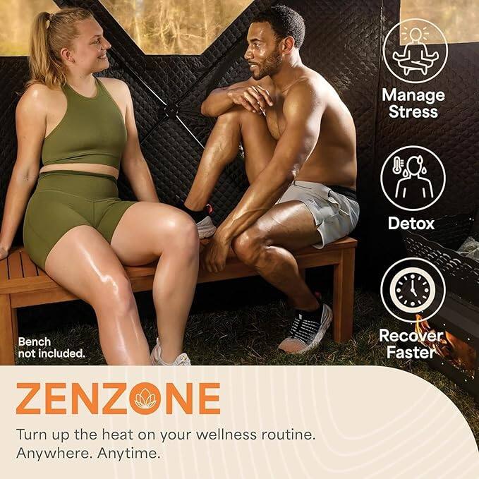 EQS Manage Stress  
Detox Bench not included.  
Recover Faster  

ZENZONE  
Turn up the heat on your wellness routine.  
Anywhere. Anytime.  

Manage Stress  
Detox  
Recover Faster  

Bench not included.