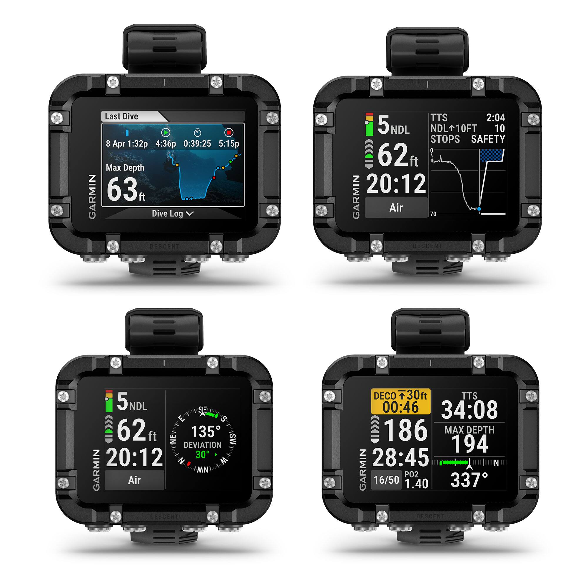 Last Dive  
8 Apr 1:32p 4:36p 0:39:25 5:15p  
Max Depth GARMIN 63m  
Dive Log DESCENT  
TTS 2:04  
5 NDL NDL +10FT 10 STOPS SAFETY 62 ft 20:12  
GARMIN Air 73  
DESCEN 5NDL SE E S  
62 NE 135 SW DEVIATION 20:12  
30 W GARMIN MN Air DENLENT  
DECO 30ft TTS 00:46 34:08  
ID 186 MAX 194 DEPTH 28:45  
GARMIN 16/50 P02 1.40 337 DESCENT