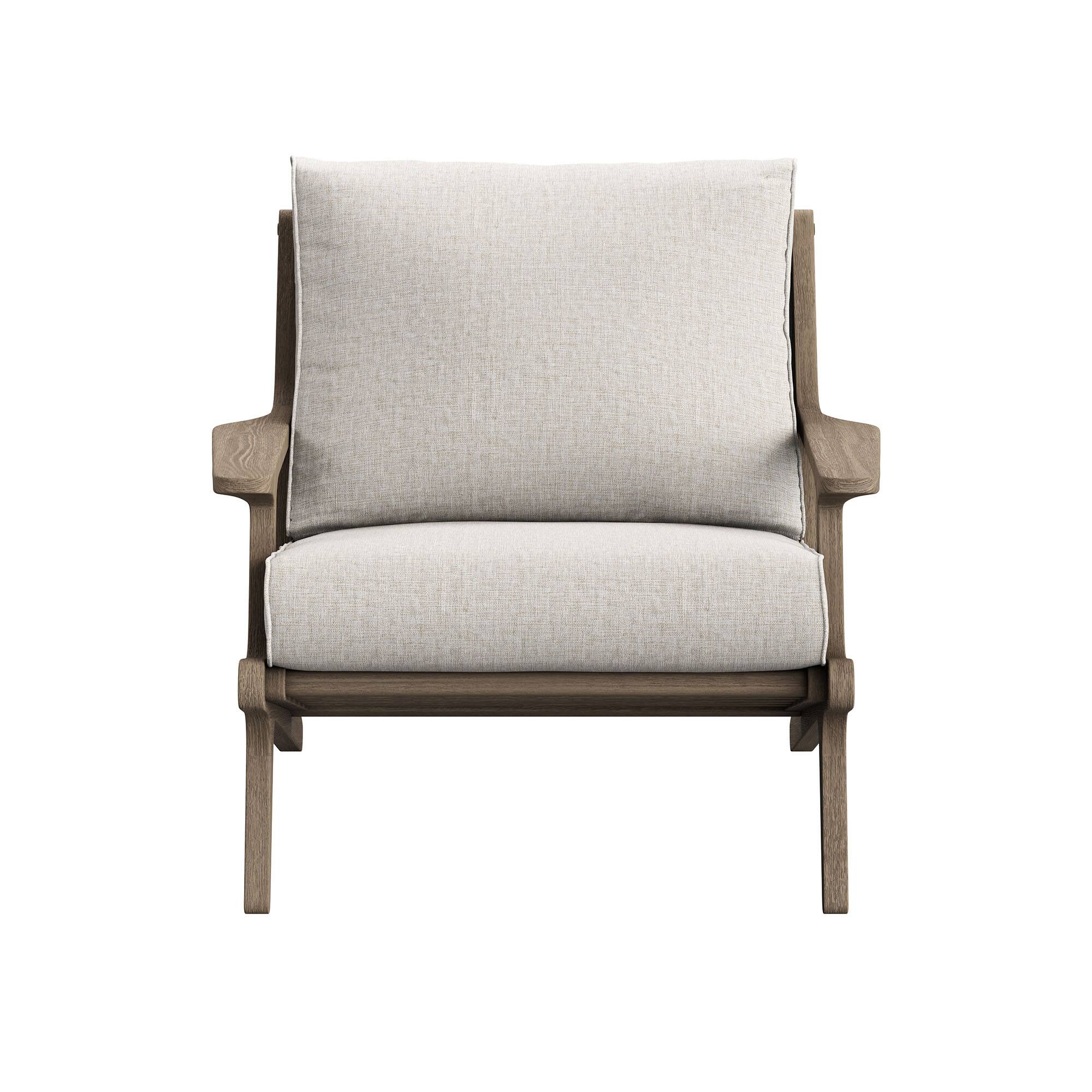 Alt View 6. Modway - Saratoga Outdoor Teak Wood Chair and Ottoman Set by Modway - Pebble.