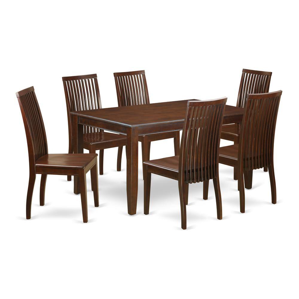 Back. East West Furniture - Dining Room Set Mahogany - Brown.