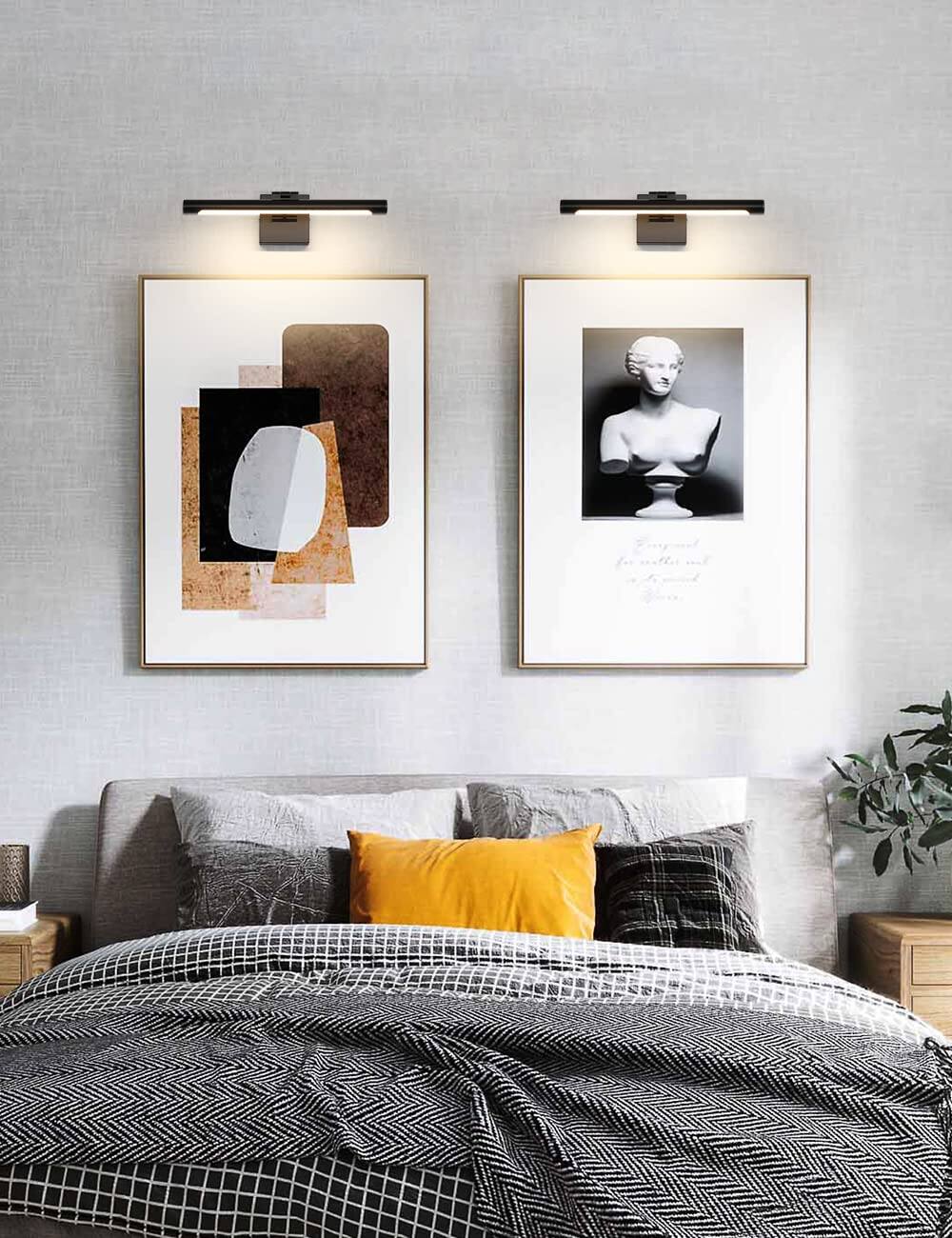 Alt View 5. TECH SAFARI - Led Picture Light Fixtures Inches Long Modern Wall Lamps With Rotatable Lighting Tube Frame Lights For Pain - Nickel Non-Dimmable 24.4" Long.