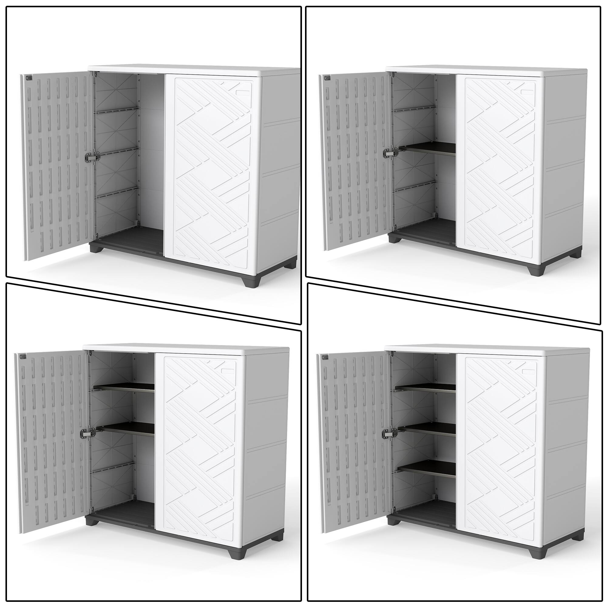 Alt View 3. Yardgrace - Outdoor Storage Shed with 1 Shelves, All-Weather Resin Cabinet for Patio, Garden, and Backyard - White.