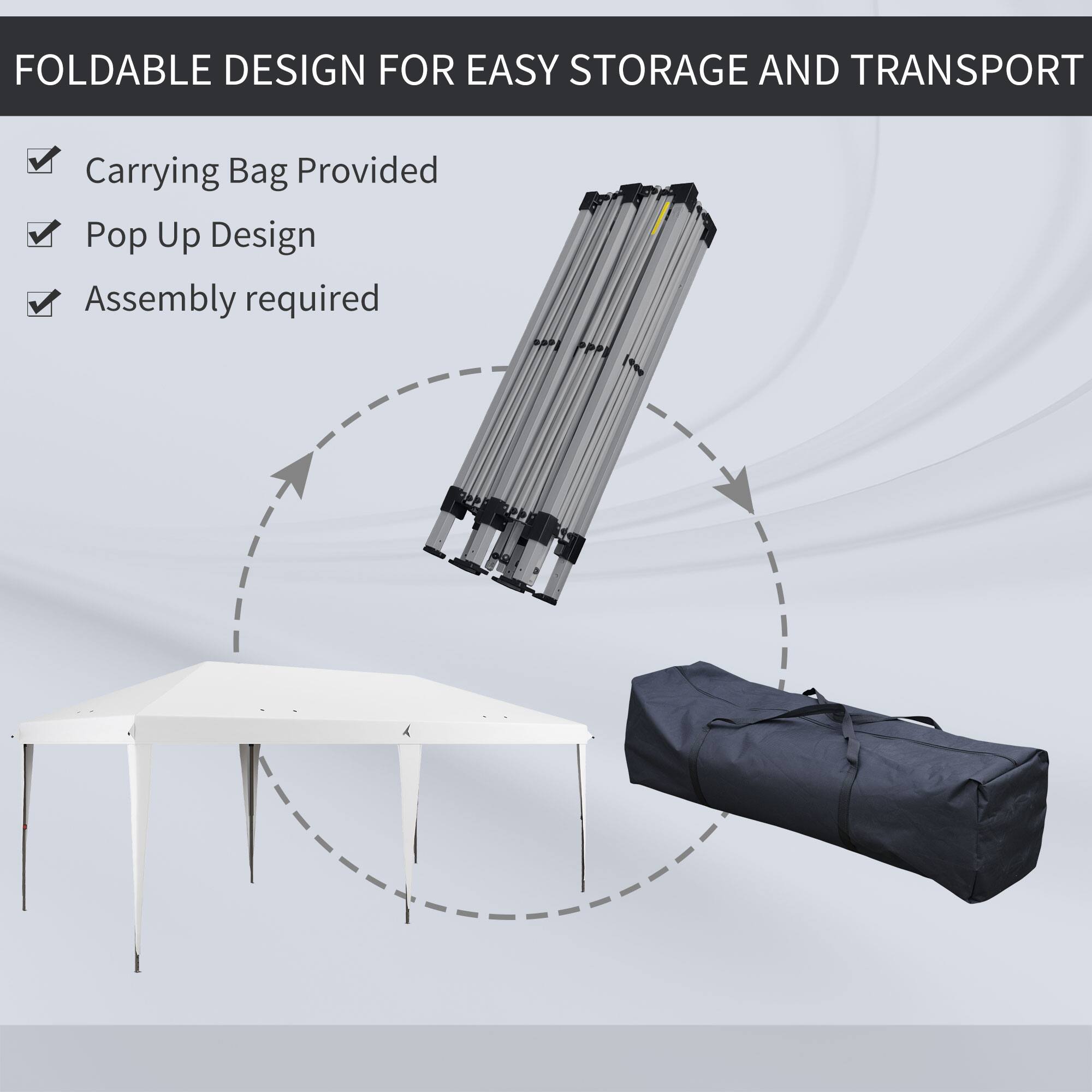 FOLDABLE DESIGN FOR EASY STORAGE AND TRANSPORT

Carrying Bag Provided
Pop Up Design
Assembly required