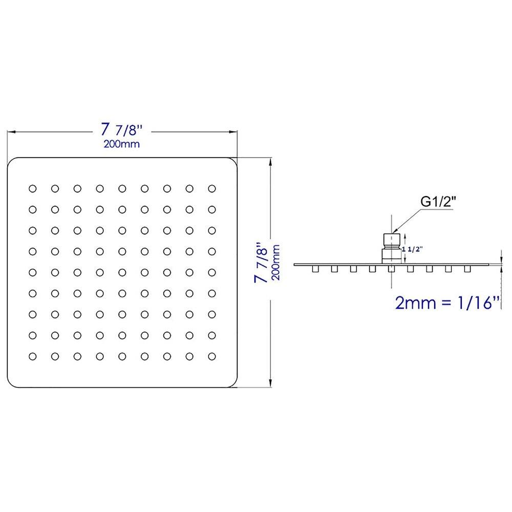 7 7/8"  
200mm  
G1/2"  
7 7/8"  
200mm  
2mm = 1/16"