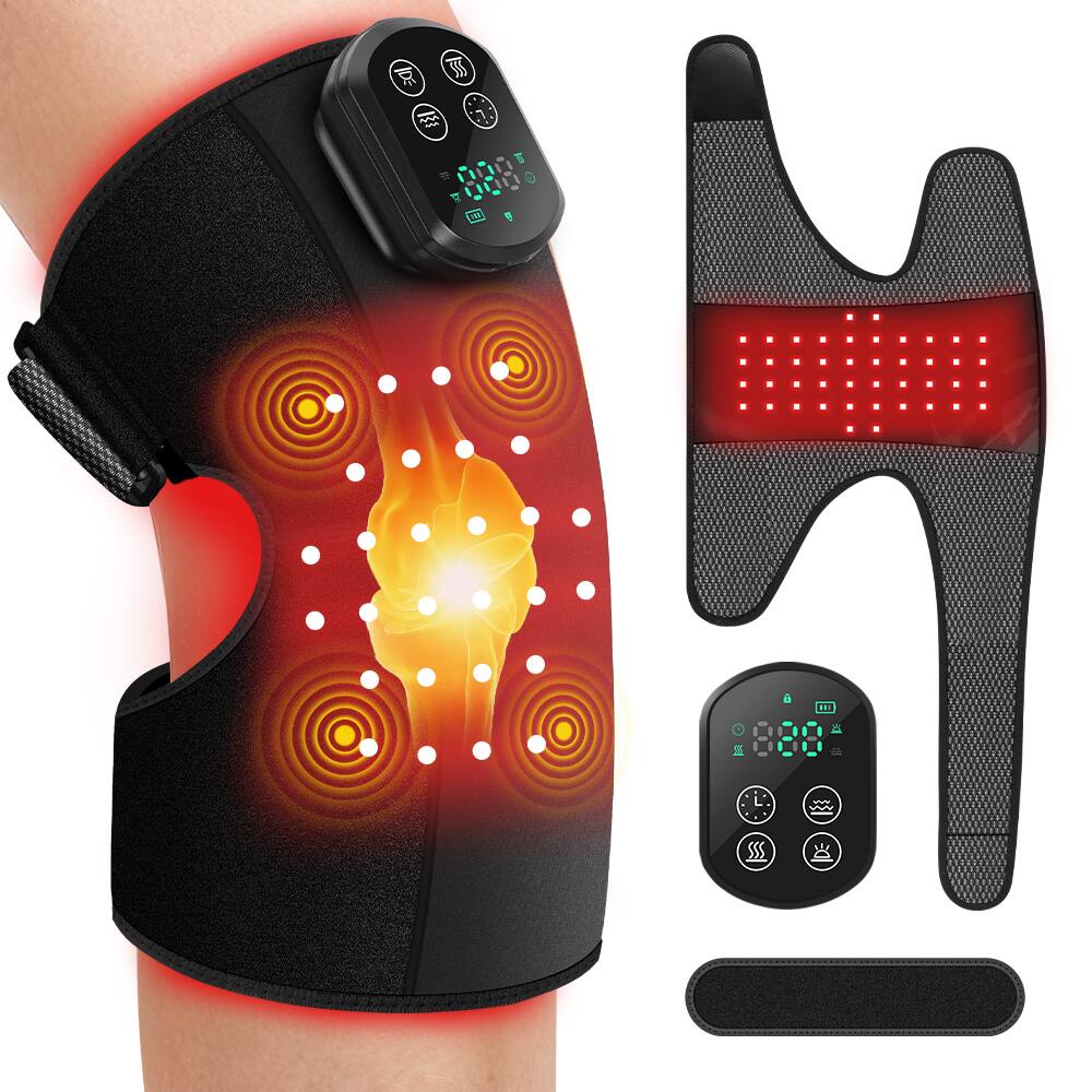 Front. Morfone - 660nm and 850nm Infrared Red Light Therapy Device for Knee.3 Vibration Modes and 4 Heating Levels. - Black.
