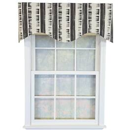 RLF Home - 100% Cotton Jaspeado Cornice With Poly/Cotton Ivory lining Rod Pocket Valance 50" x 17" - Black