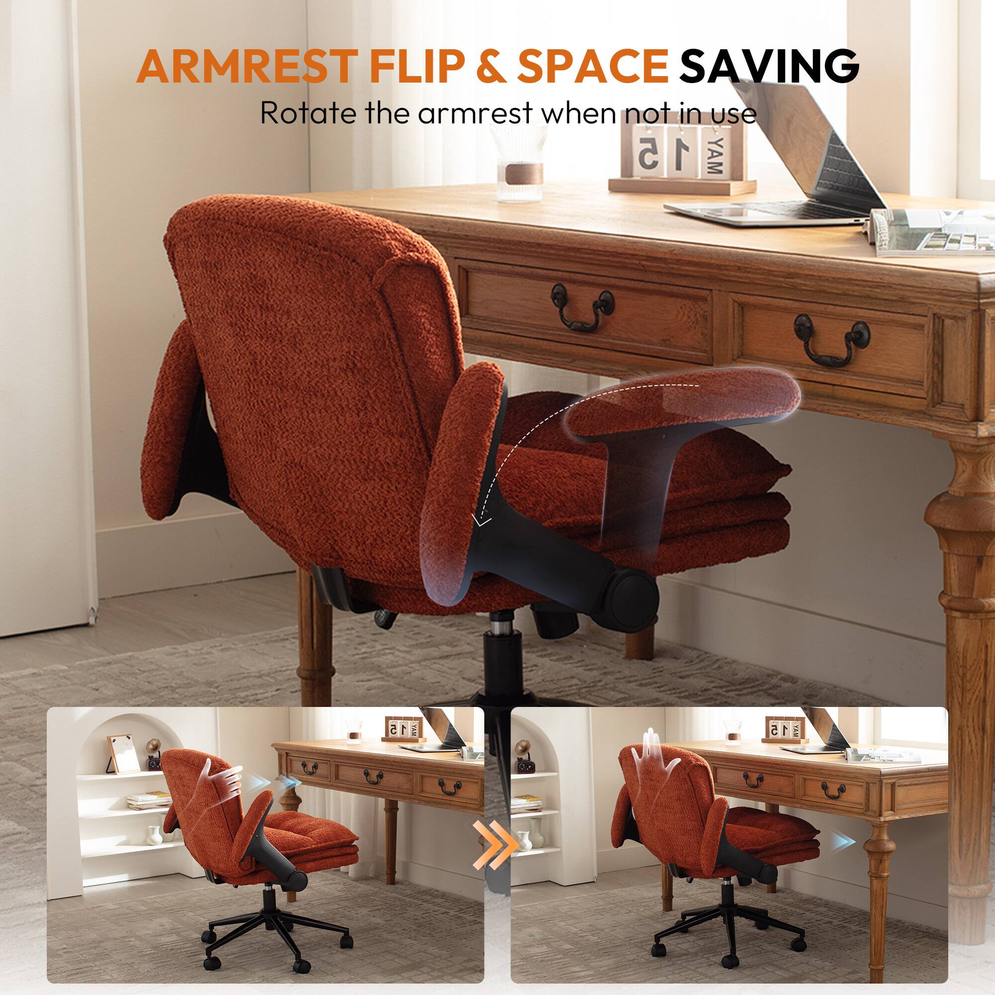 ARMREST FLIP & SPACE SAVING  
Rotate the armrest when not in use