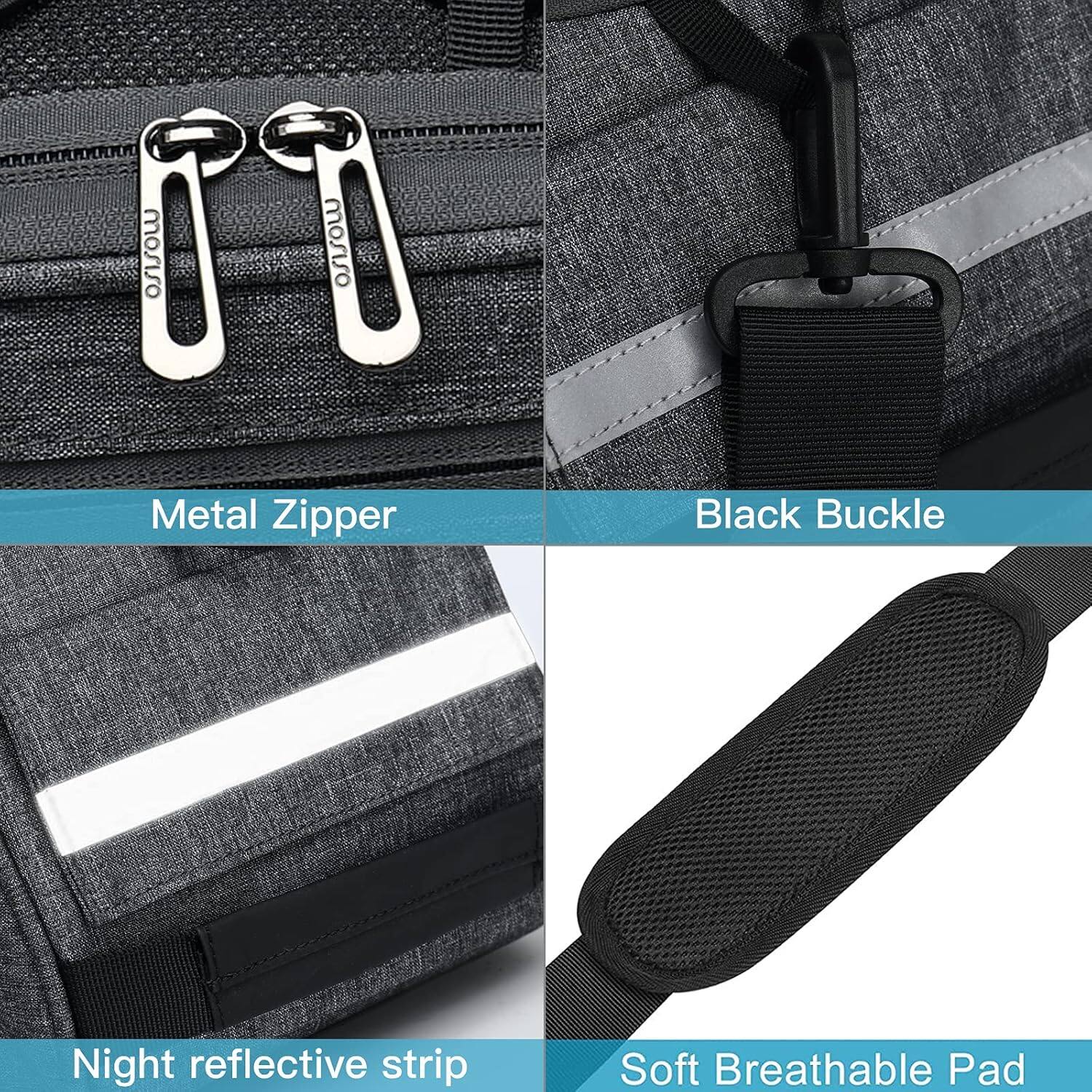 - Metal Zipper
- Black Buckle
- Night reflective strip
- Soft Breathable Pad