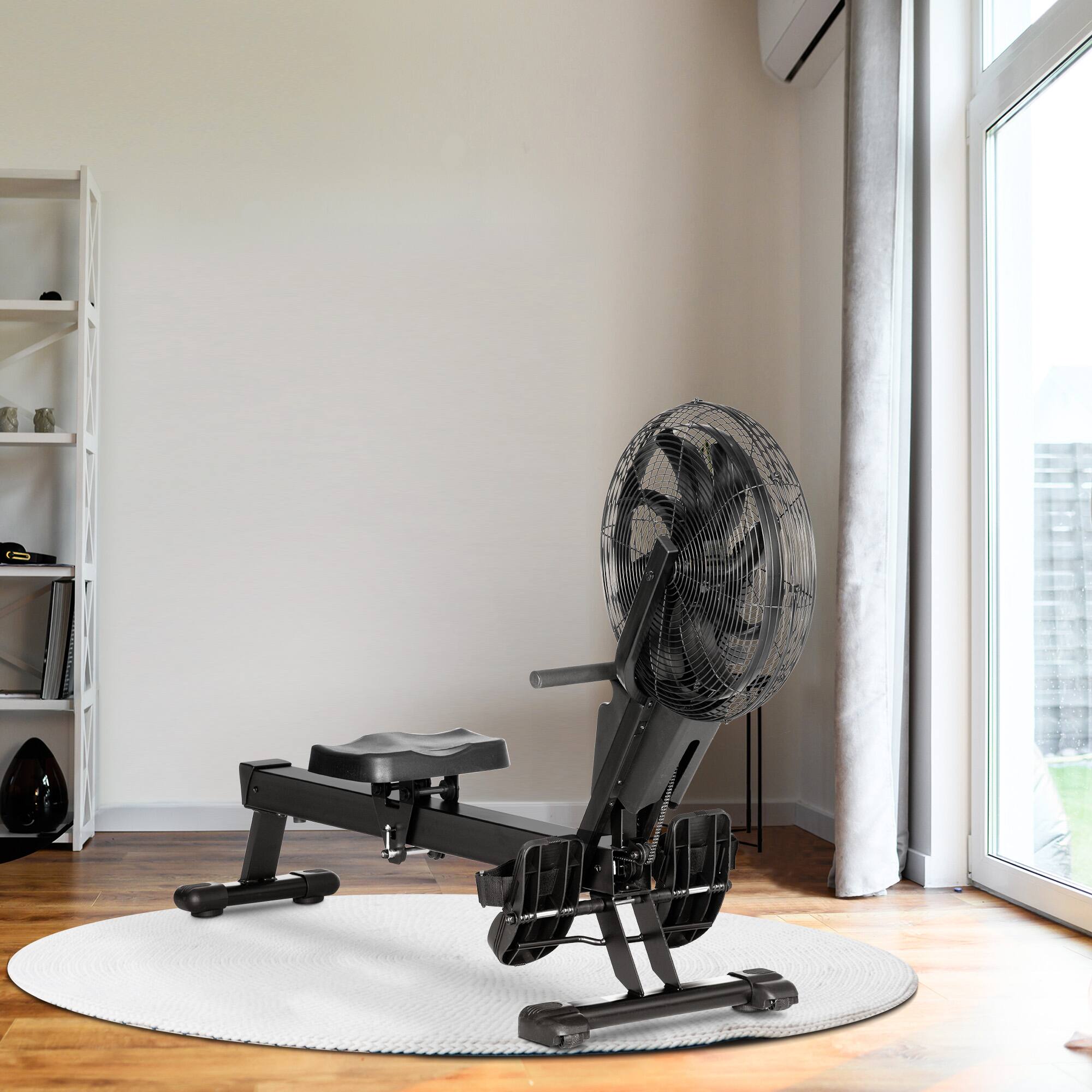 Alt View 1. Soozier - Air Rowing Machine, Foldable Rower with LCD Digital Monitor & Steel Frame for Home Gym Use - Black.